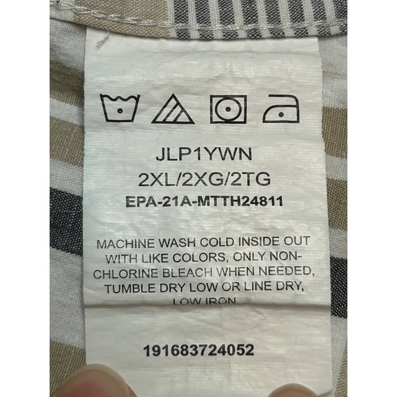 Wrangler Mens Oversize 2XL Brown Plaid Long Sleeve Button Up‎ Shirt - Picture 6 of 8